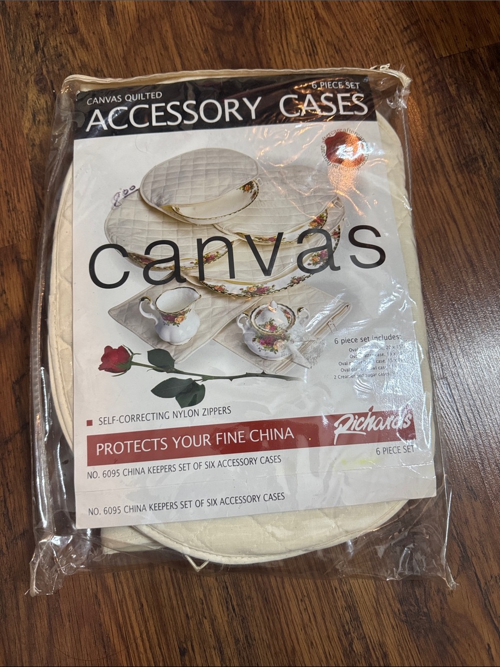 Canvas Quilted Accessory Cases - Cream (6 Piece Set) C1.B.1R